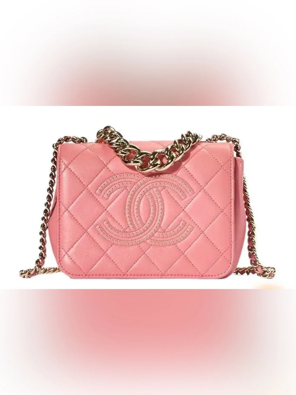 Chanel Beauty Begins Quilted Leather Shoulder Bag with Chain Strap